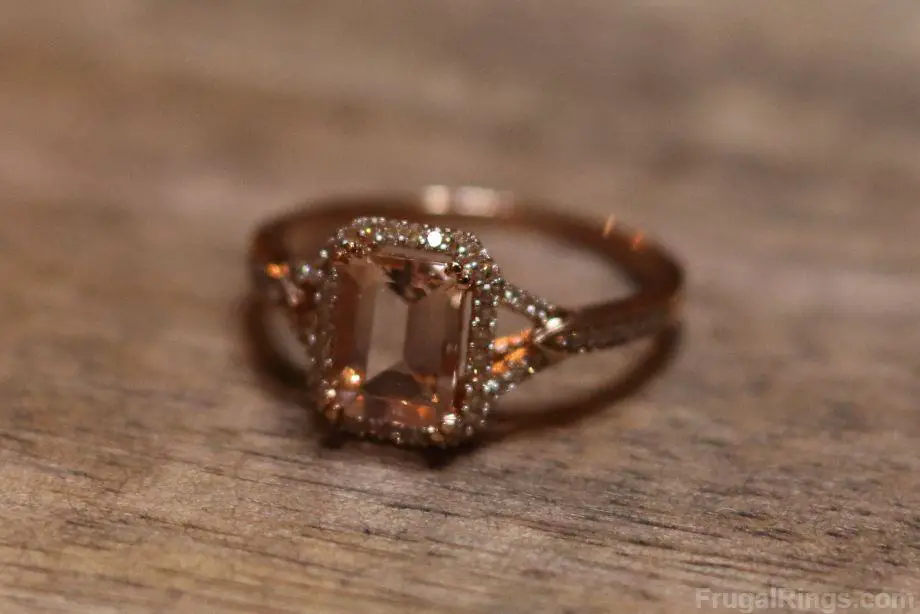 Rose Gold and Morganite Engagement Ring with Halo